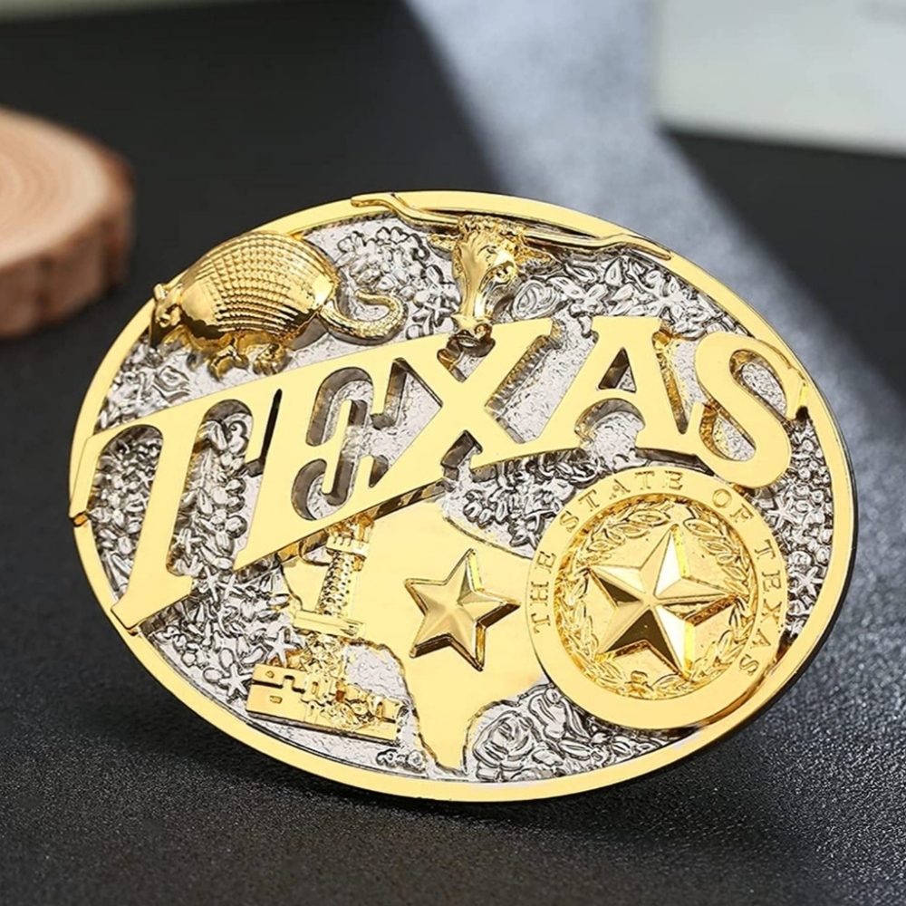 New Texas armadillo state of Texas belt buckle